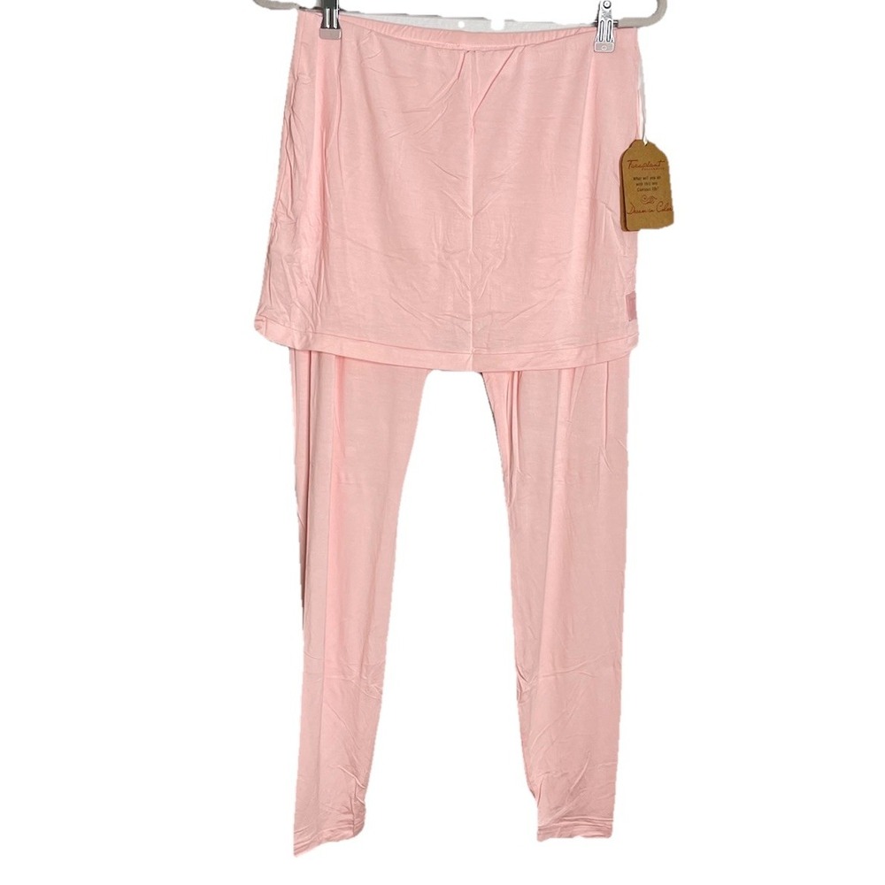 NWT Faceplant Dreams‎ Small  Pink Bamboo Ultra Soft Skort Leggings Loungewear